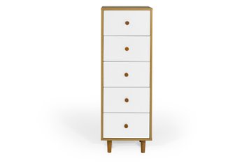 Комод UrbanOak-3 5ШУХ (Дуб Аппалачі + Німфея Альба, 40x39x118 см) IMI lkmd-hg3-db-ppl-nmf-lb фото