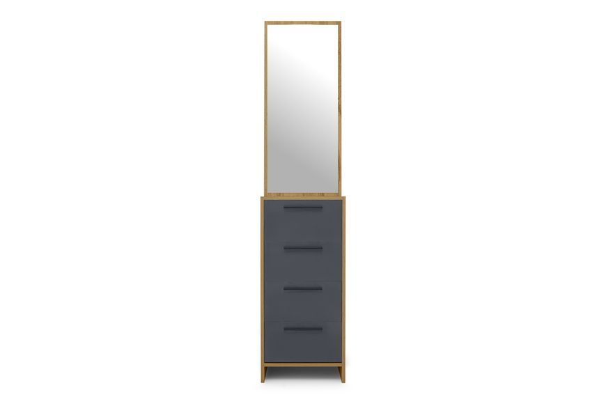 Тумба з дзеркалом NordicNest-4 (Дуб Аппалачі + Антрацит, 40х34х200 см) ltmb-th4-db-ppl-ntr фото