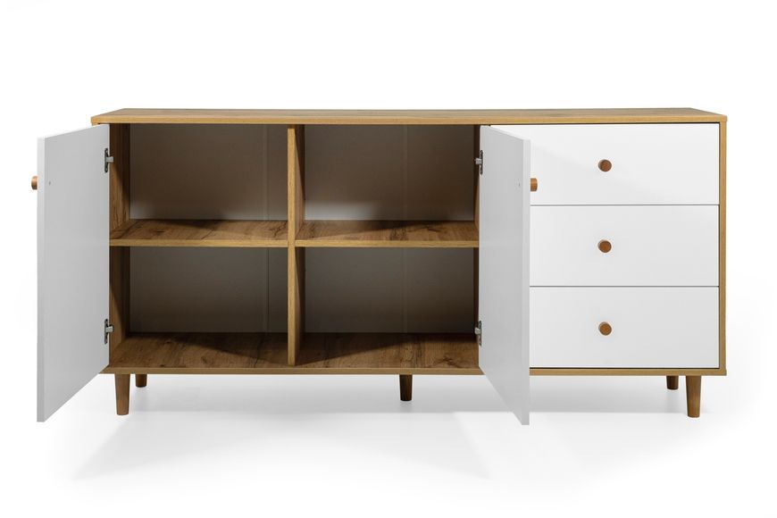 Комод UrbanOak-5 2ДВ 3ШУХ (Дуб Аппалачі + Німфея Альба, 159x39x77 см) IMI lkmd-hg5-db-ppl-nmf-lb фото