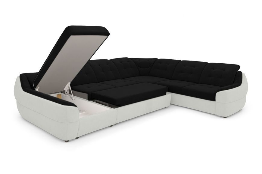 Кутовий диван Спейс XXL (375 &times; 310 см, чорний з молочним) IMI Premium kspsxxl-ll-99-1 фото