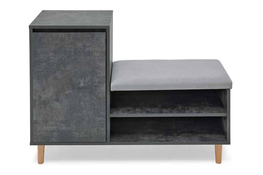 Тумба для обуви с сидением FrostFeel-10 (бетон темный и лили 94, 1000х385х760 мм) ltmb-to10-btn-tmn фото
