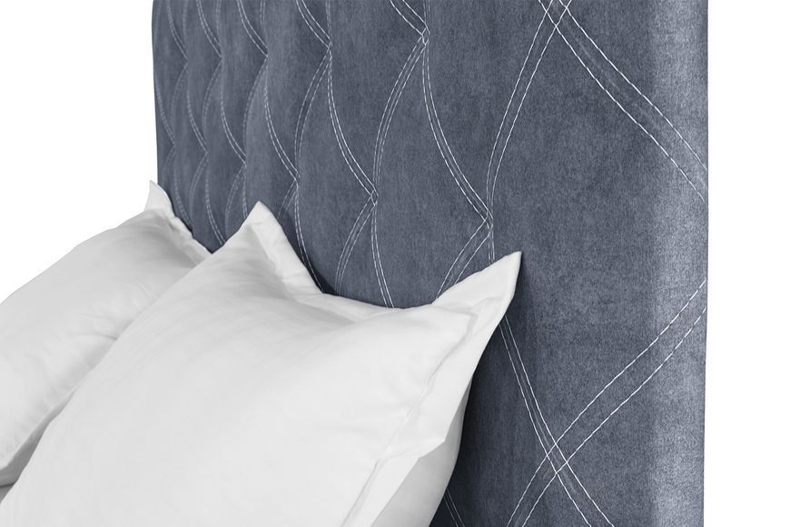 Кровать с матрасом Барвинок (160 &times; 200 см, Pocket Spring, велюр, без подъемного механизма, сине-серый) IMI brvnk-am160x200sb-mt фото
