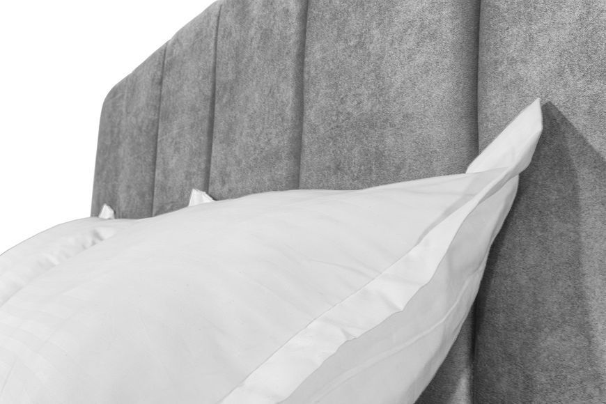 Ліжко з матрацом Лотос (160 &times; 200 см, Pocket Spring, велюр, без підйомного механізму, світло-сірий) IMI lts-am160x200ssb-mt фото